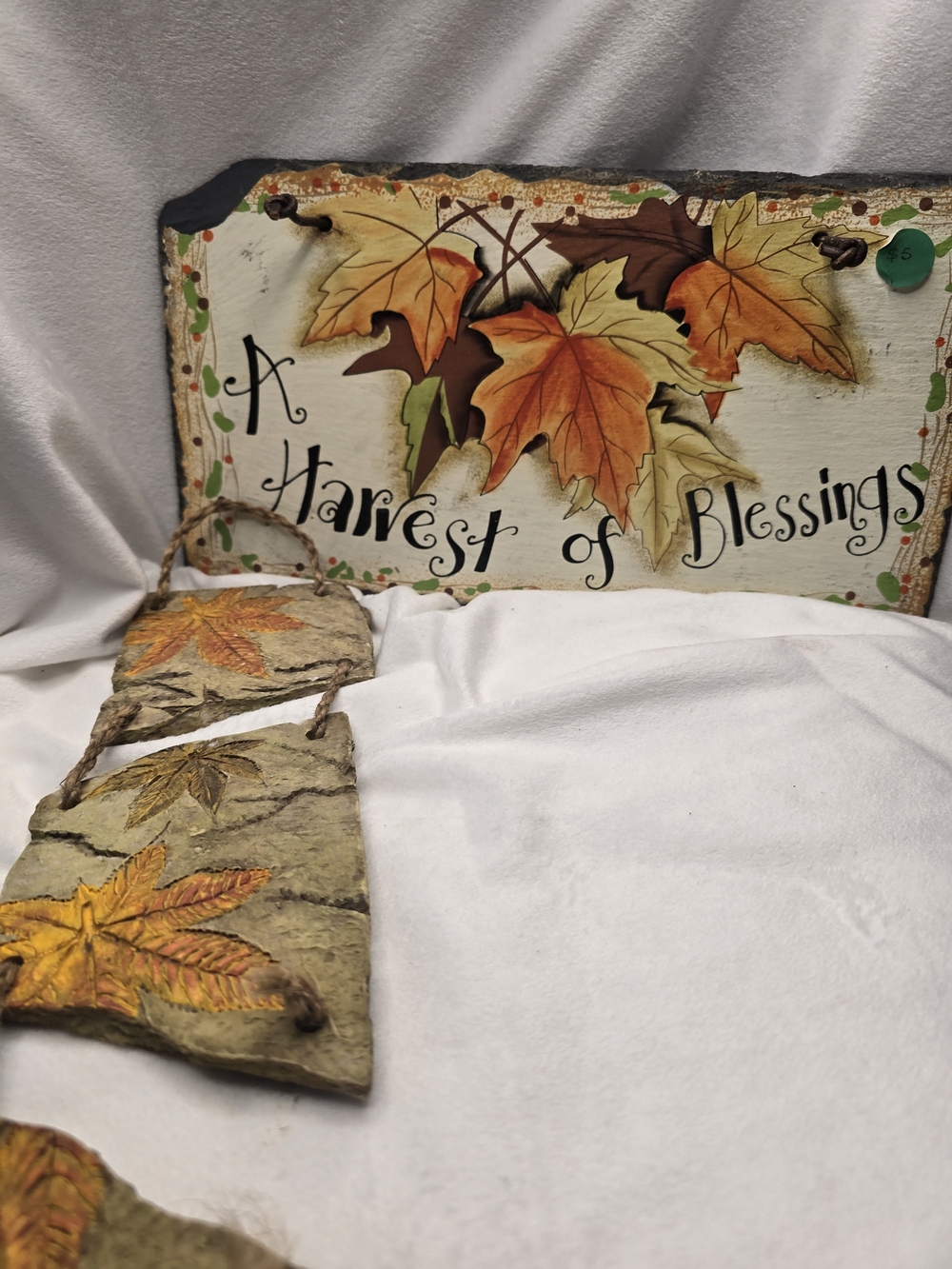 Autumn Leaf Harvest Wall Hanging - Orange & Brown Fall Decor